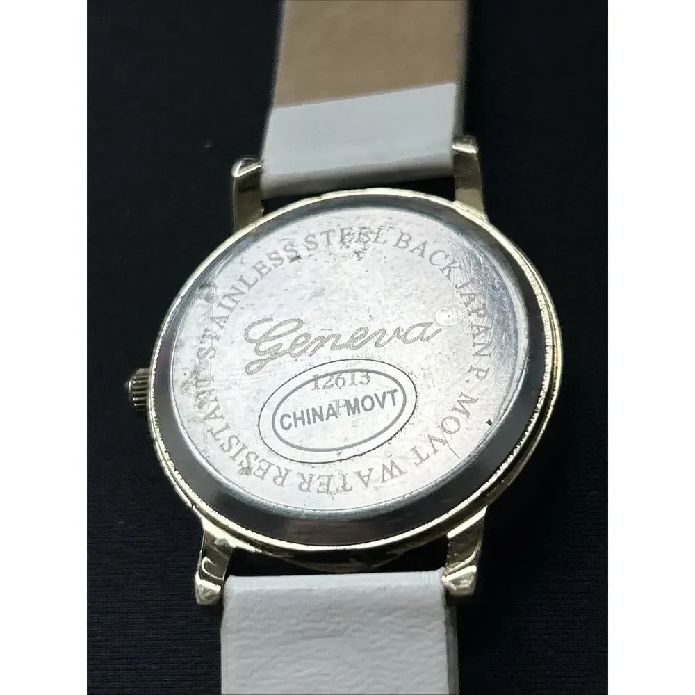 Geneva Green And White Dial Gold Tone Case Women’s Quartz Watch